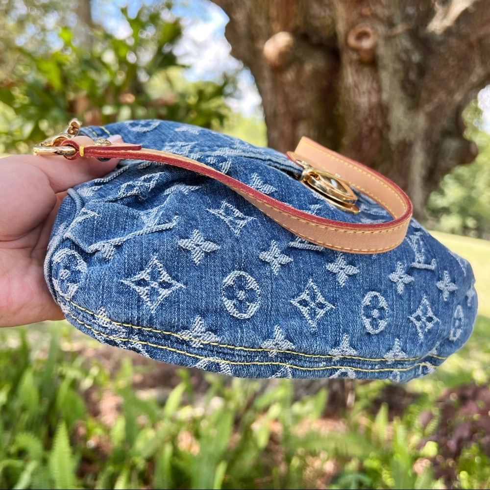 Authentic✅Louis Vuitton Denim Bag Mini Pleaty Monogram Vintage Jean Shoulder Bag - Picture 6 of 13